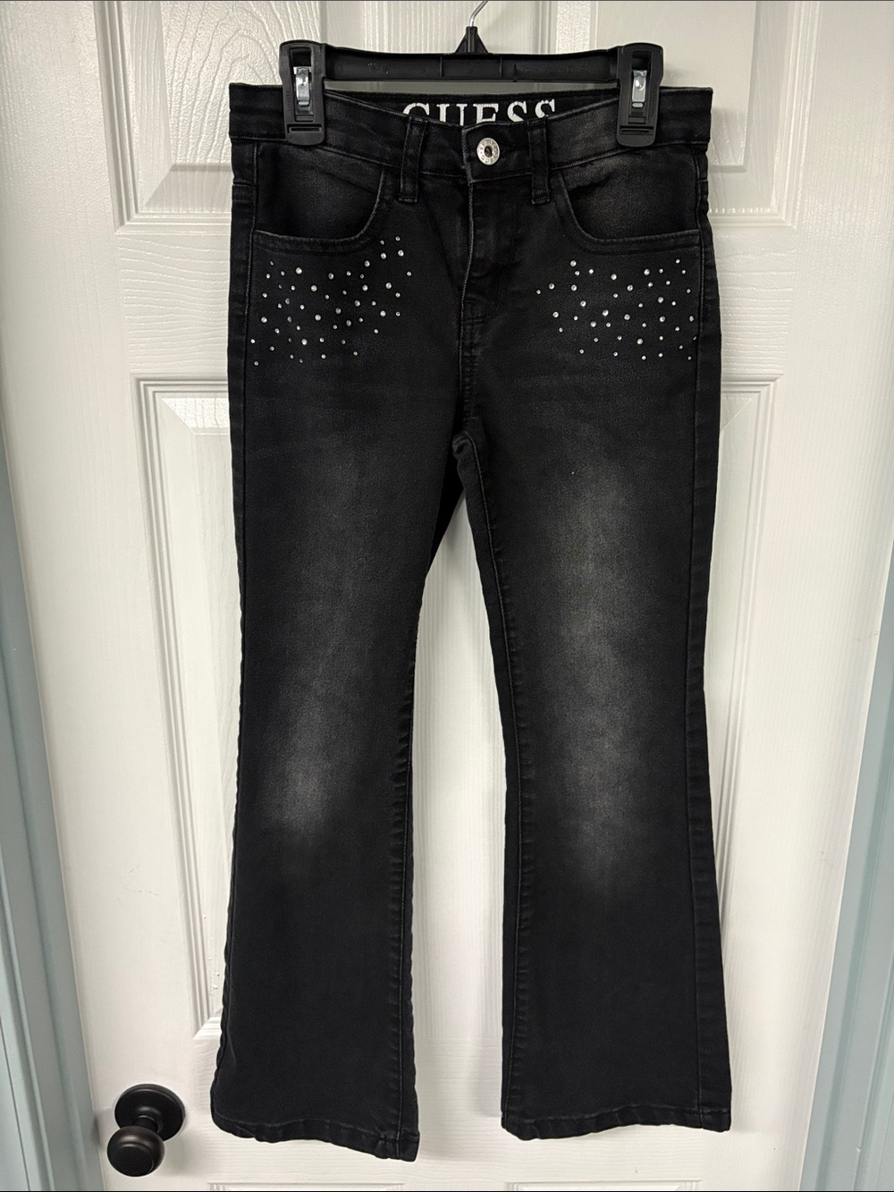 GUESS Girls Black Embellished Flare Jeans size 10